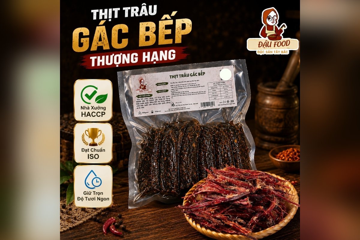 Thịt trâu gác bếp Tây Bắc